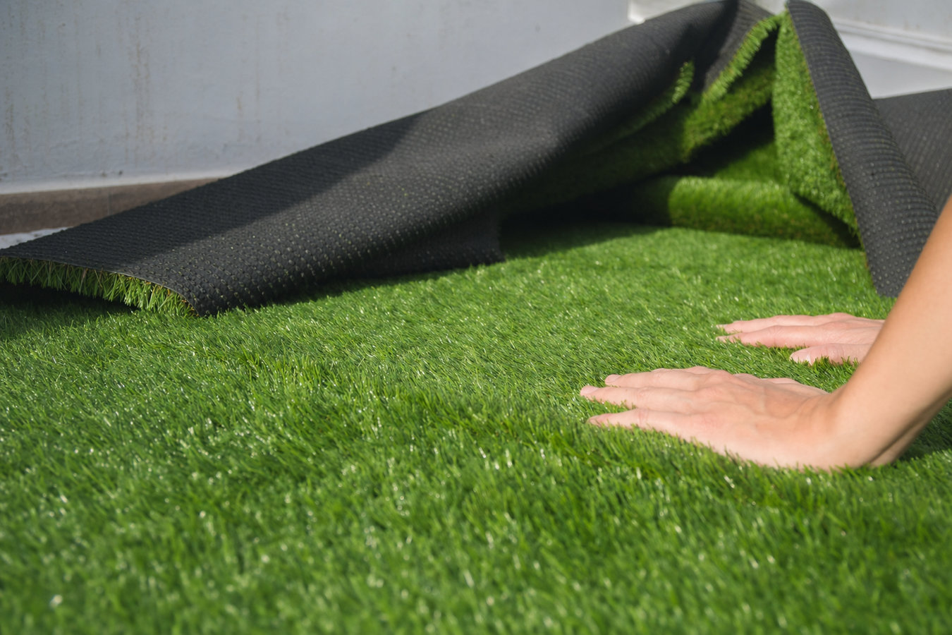 Residential turf installation in Harlingen, TX